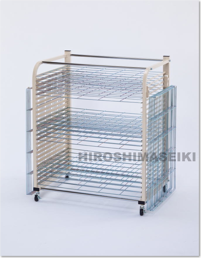 絵画作品乾燥棚 アミ棚差込式25段